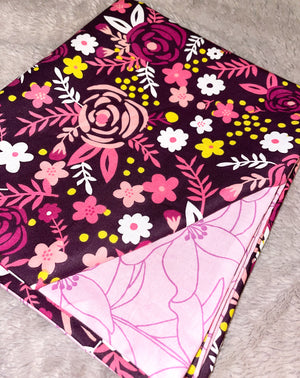 Purple with flowers Baby Blanket
